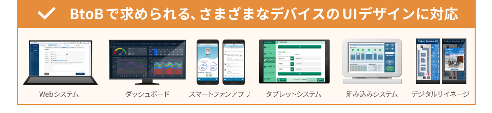 さまざまなデバイスのUIデザインに対応