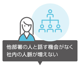 他部署の人と話す機会がなく社内の人脈が増えない