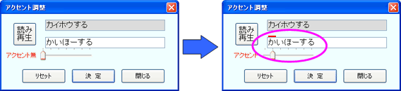 アクセント位置調整のイメージ図